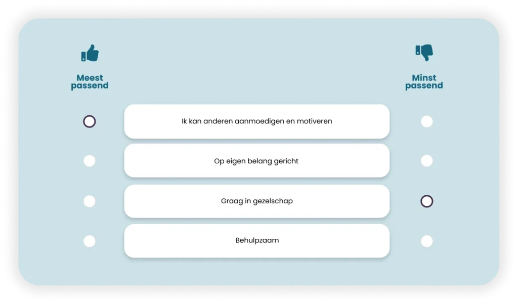 vipd talentenscan - stap 1 - beantwoord stellingen